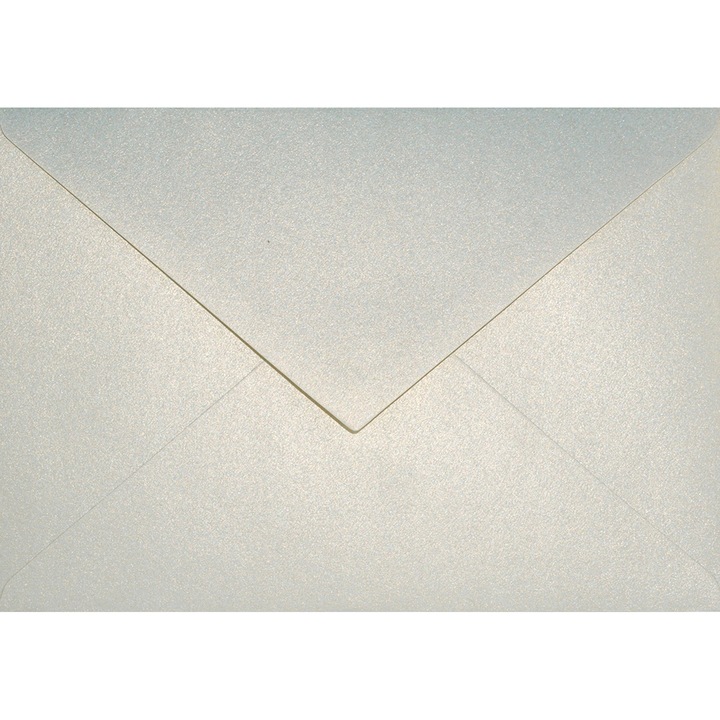 Set de plicuri decorative metalizate, Netuno, Aster Metallic, C6, 114x162mm, Lipire umeda, V-tip, 120g/m2, Hartie, vanilie, 25 buc