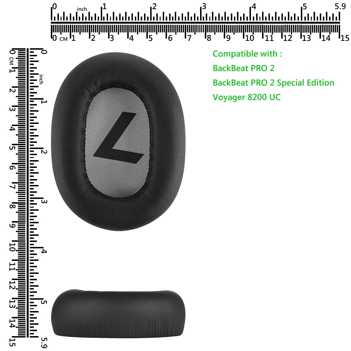 Kit De Repuesto Para Auriculares Plantronics - Almohadillas De Cuero Proteico + Diadema, Compatible Con BackBeat Pro 2 Y Voyager 8200 UC
