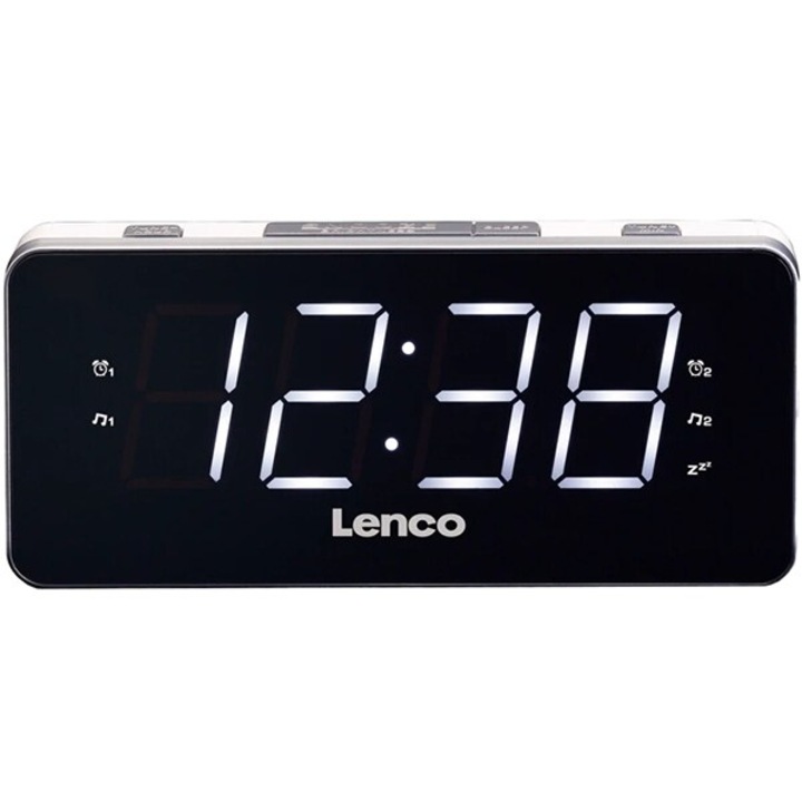 Radio cu ceas Lenco CR-18, FM, Alarma, Alb