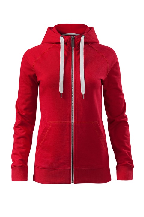 Hanorac pentru dama, Cambrat, 100% Bumbac, Rosu