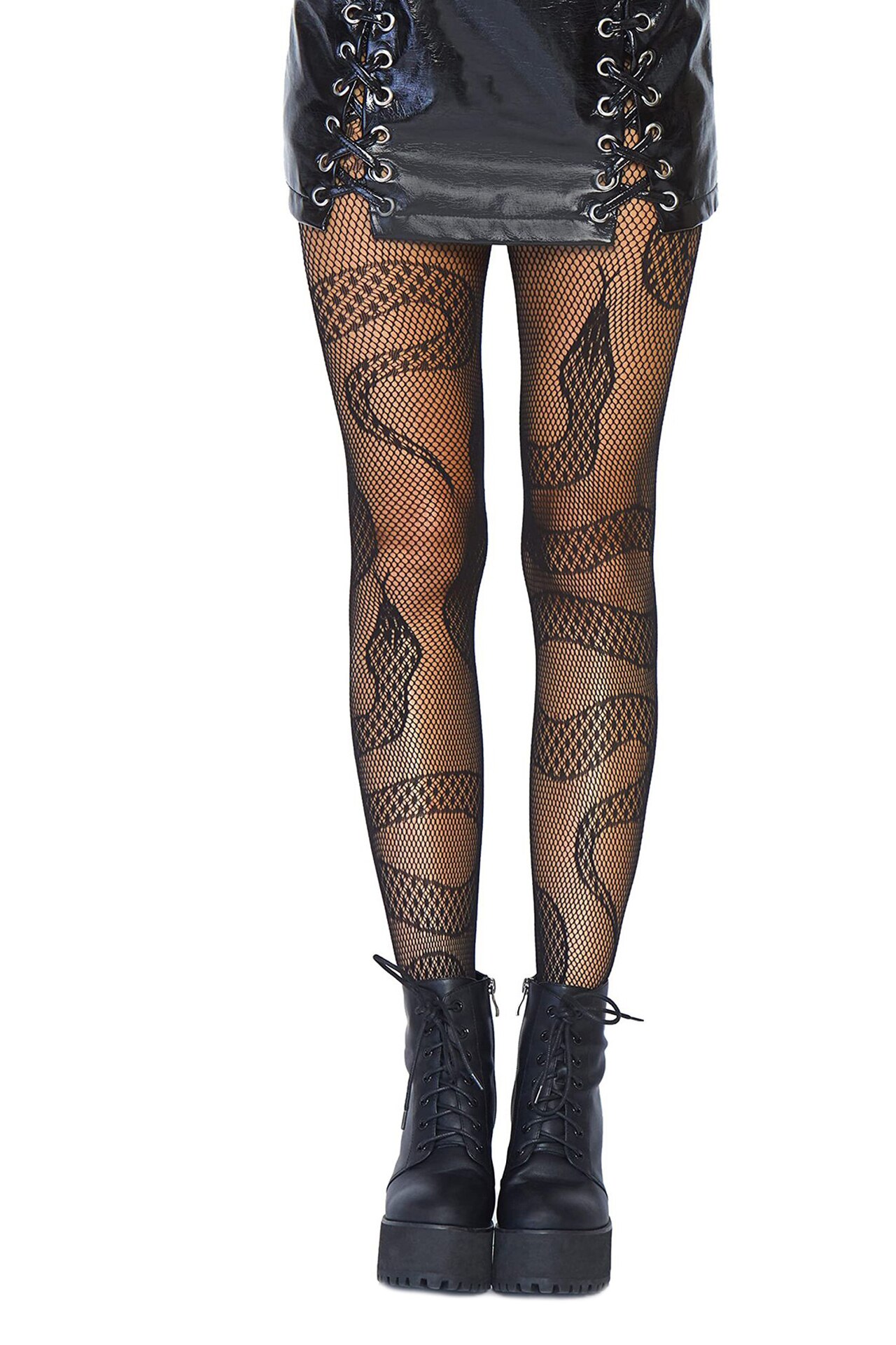 Дамски чорапогащник, Rochena, Nylon, Snake, 3063, черен, SM INTL - eMAG.bg