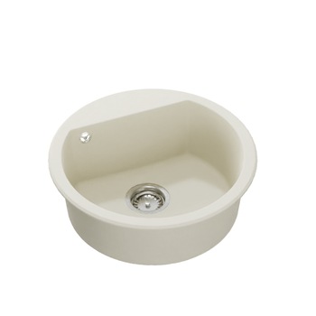 Chiuveta bucatarie SanDonna Lena, 510 mm, adancime cuva 190 mm, quartz compozit, Bej