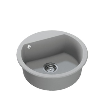 Chiuveta bucatarie SanDonna Lena, 510 mm, adancime cuva 190 mm, quartz compozit, Gri/Titan