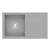 Chiuveta bucatarie SanDonna Arona, 760x440 mm, adancime cuva 180 mm, quartz compozit, Gri/Titan