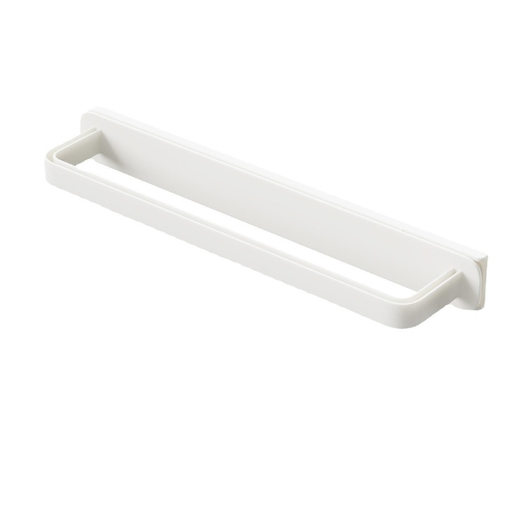 Suport autoadeziv pentru prosop, 26.4 x 5.5 x 3 cm, alb