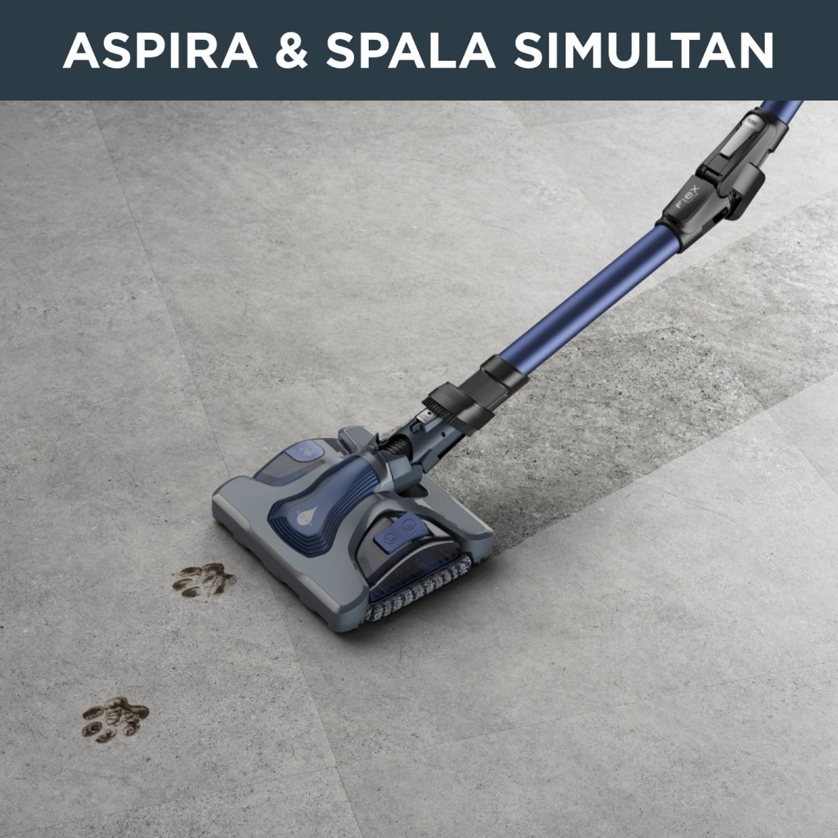 Pachet promo: Aspirator vertical Rowenta X-Force Flex 12.60 Aqua RH98C0WO, 320 W, 0.9 l, Autonomie 45 minute, mop Aqua, Albastru/Negru + Fier de calcat Tefal Ultragliss Plus FV6830E0, 2800W, talpa Durilium AirGlide, jet de abur 250 g/ min, functie Eco, albastru