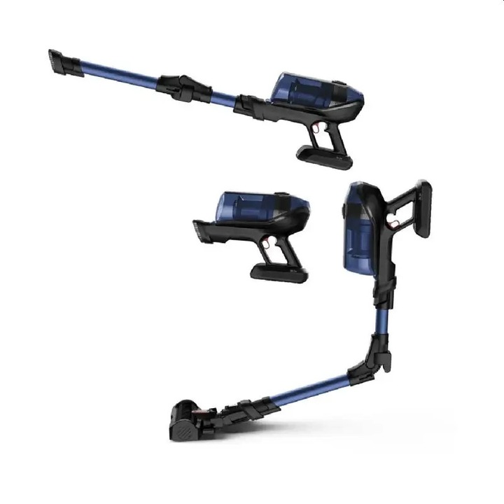 Aspirator vertical Rowenta X-Force Flex 12.60 Aqua RH98C0WO, 320 W, 0.9 l, Autonomie 45 minute, Albastru/Negru