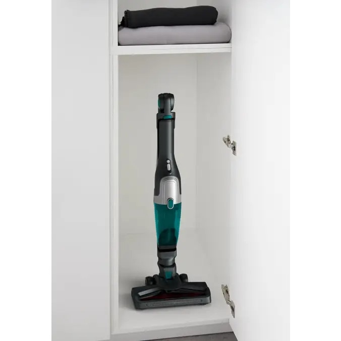 Aspirator vertical ROWENTA X-trem Compact 2 in 1 RH1239WO, Tehnologie Flex, 0.4 L, 16.8 V, Autonomie 40 min, Verde/Gri