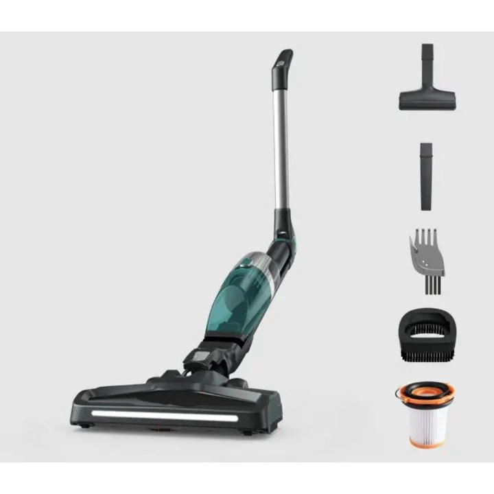 Aspirator vertical ROWENTA X-trem Compact 2 in 1 RH1239WO, Tehnologie Flex, 0.4 L, 16.8 V, Autonomie 40 min, Verde/Gri