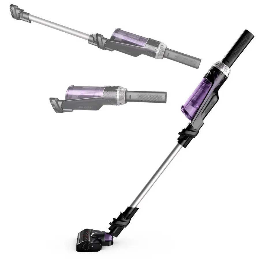 Aspirator vertical Rowenta X-Nano RH1129WO, 100 W, 0.4l, Autonomie 40 min, Li-Ion, 14.8V, Tehnologie ciclonica, Perie pentru tapiterie, Negru/Mov