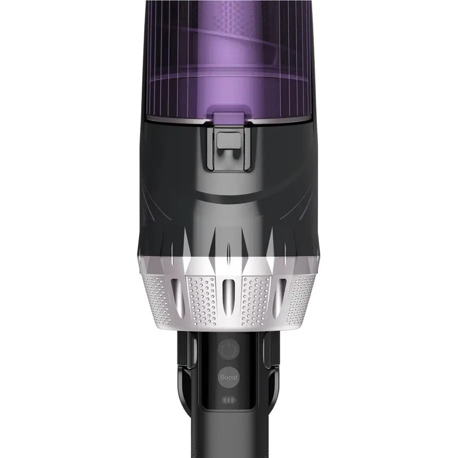 Aspirator vertical Rowenta X-Nano RH1129WO, 100 W, 0.4l, Autonomie 40 min, Li-Ion, 14.8V, Tehnologie ciclonica, Perie pentru tapiterie, Negru/Mov