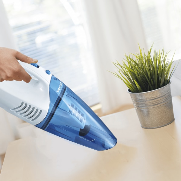 Aspirator fara fir pentru uscat si umed Techwood TAS-49, 4.8V, 500 ml, Accesorii, Albastru/alb
