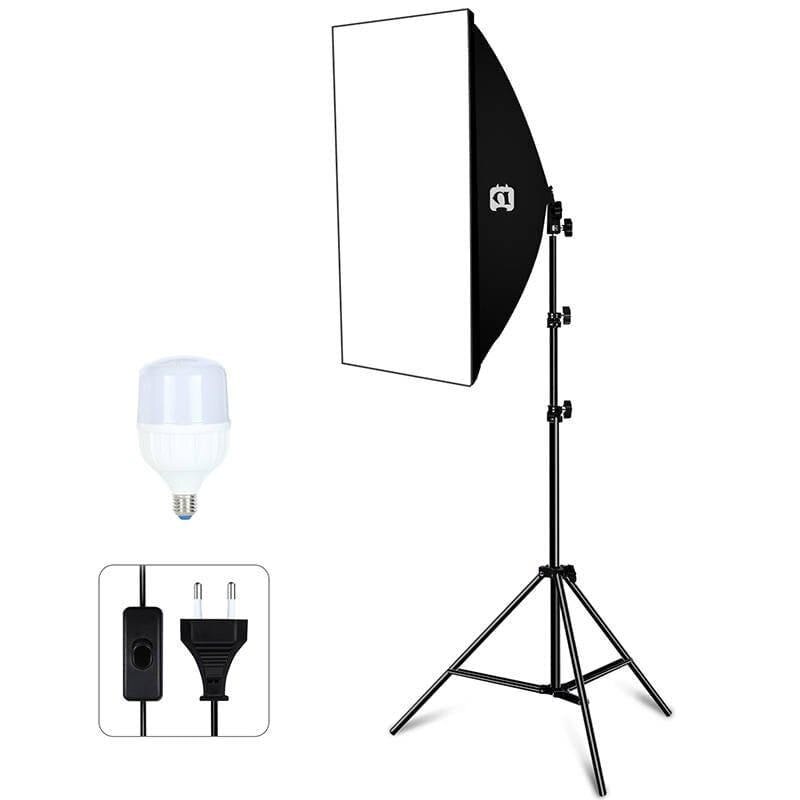 Set Puluz Softbox LED 50x70cm, trepied, bec LED eMAG.ro