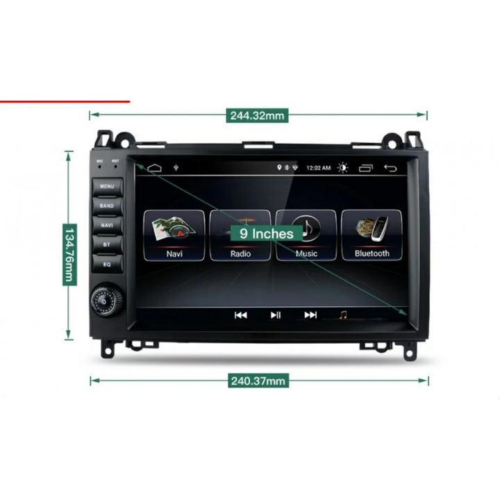 Мултимедия с навигация Mercedes A class/ B class/ W169/ B200/ W245/ Sprinter - 2005-2012/ Viano/ Vito, Android, 4+1+16