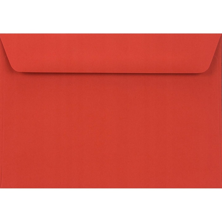 Set de plicuri decorative in culori, Netuno, Burano, C6, 114x162mm, Banda detasabila, 90g/m2, Hartie, rosu, 100 buc