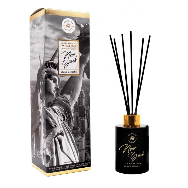 Szobafrissítő rattan pálcikákkal Travel New York 100ml