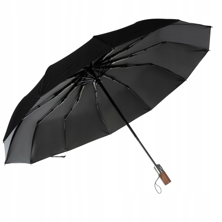 Összecsukható esernyő, Zola®, huzattal, kupola átmérője 115 cm, egyszerű modell, fekete