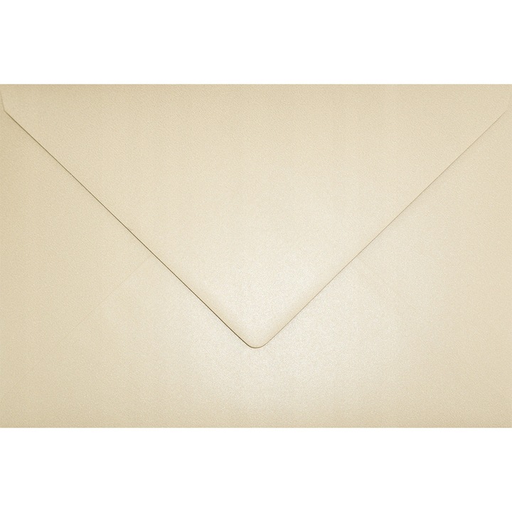 Set de plicuri decorative metalizate, Netuno, Aster Metallic, C5, 162x229mm, Lipire umeda, V-tip, 120g/m2, Hartie, bej, 100 buc