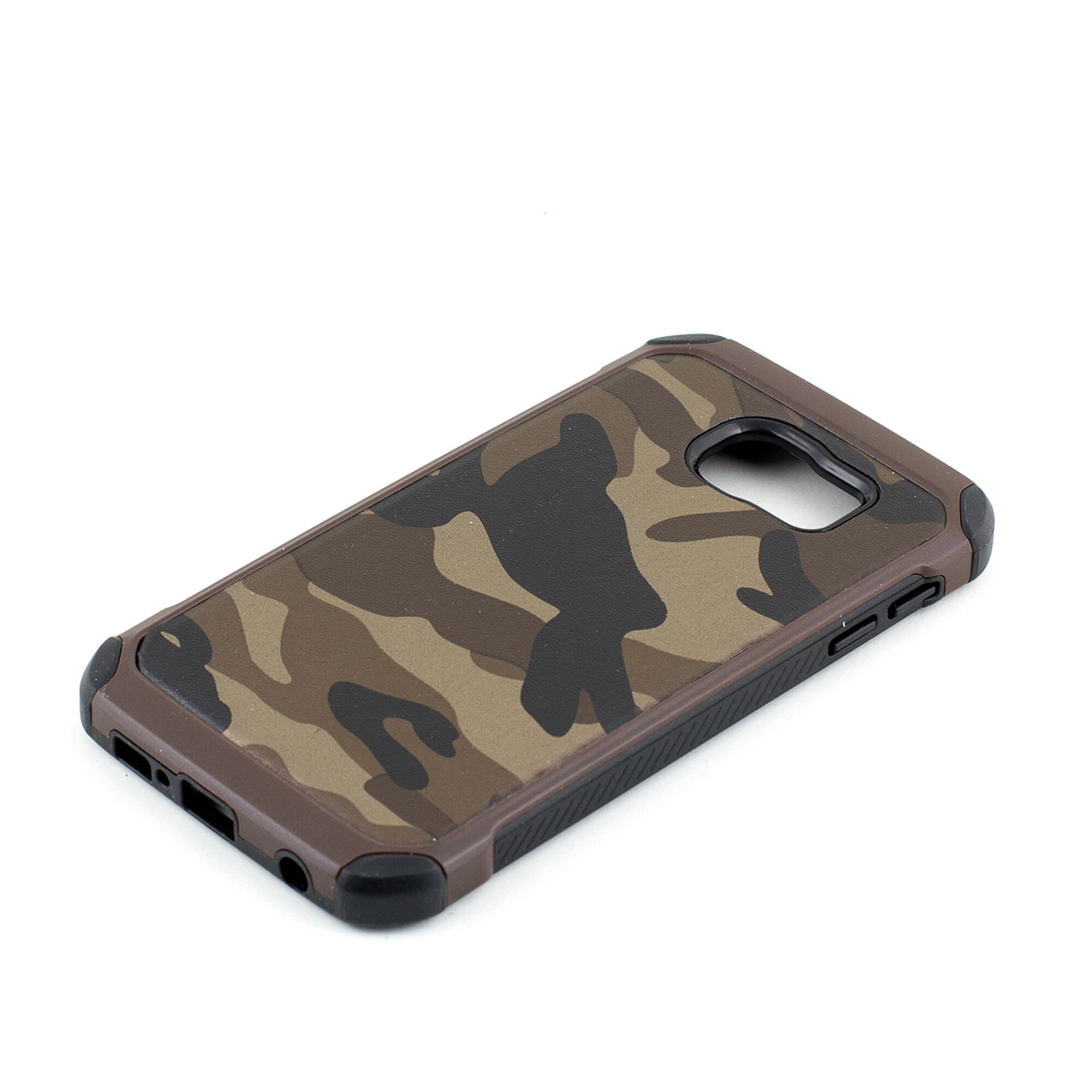 Husa pentru Samsung Galaxy S6, rezistenta la socuri, anti-alunecare, anti-zgarieturi, rezistenta la uzura, Camouflage, maro