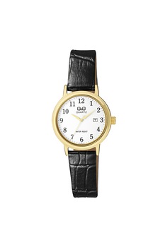 Q&Q, Ceas cu o curea cu model crocodil, Negru Q&Q, Ceas cu o curea cu model crocodil, Negru