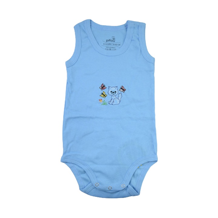 Body tip maiou pentru baieti Pifou BPP-9, Albastru 80 CM