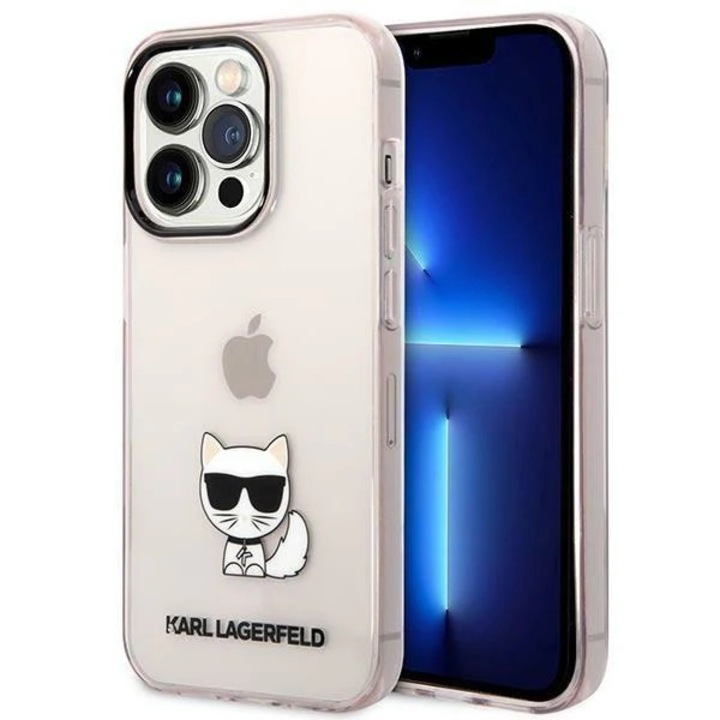 Carcasa Karl Lagerfeld Choupette Body compatibila cu iPhone 14 Pro, Transparent