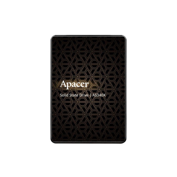 Външен рак Apacer AS340X, SATA III, SSD, 120 GB, 2.5", 7 mm, Черен