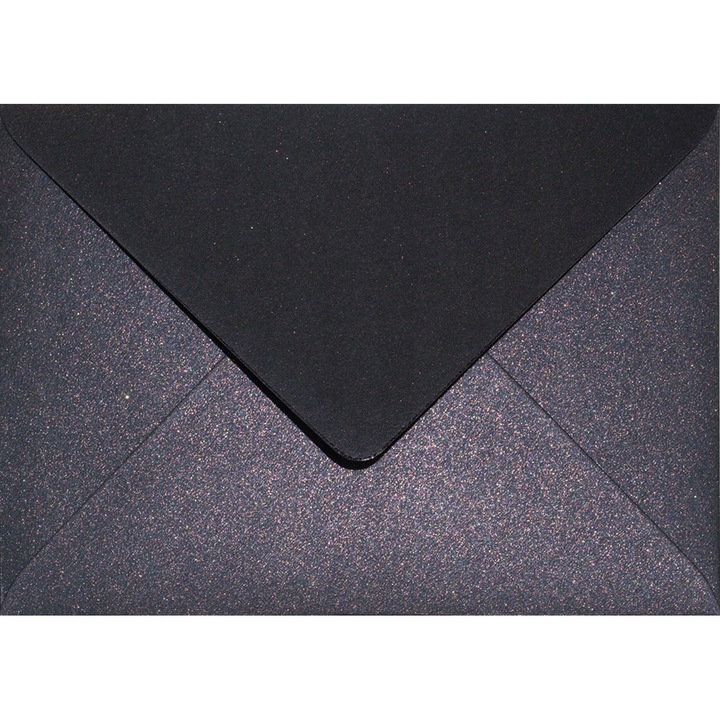 25 db fémes dekoratív boríték készlet B6, 12,5x17,5 Aster Metallic Black Cooper fekete, 120g