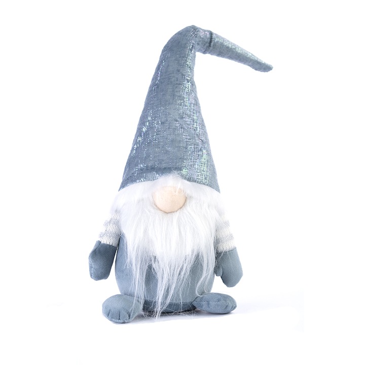 Decoratiune Craciun, Gnom cu led 36cm, Albastru