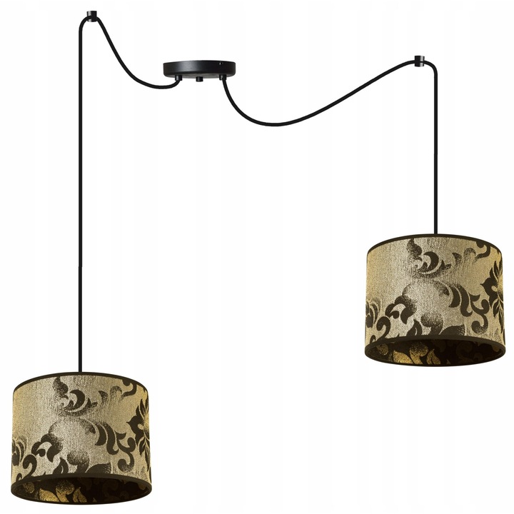 Lustra spider, 2 brate reglabile, Culoare abajur Auriu