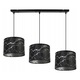 Lustra cu 3 pendule, Light Home, WERONA, Desing moderne, E27, Numarul de puncte luminoase 3, Iluminat interior, Latime 20 cm, Lungime 80, Material tesatura, Negru/Argintu
