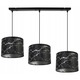 Lustra cu 3 pendule, Light Home, WERONA, Desing moderne, E27, Numarul de puncte luminoase 3, Iluminat interior, Latime 20 cm, Lungime 80, Material tesatura, Negru/Argintu
