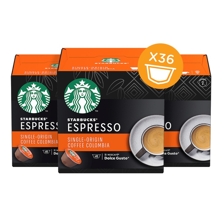 Комплект 3 х Капсули кафе Starbucks Medium Colombia, 36 капсули, 198 гр