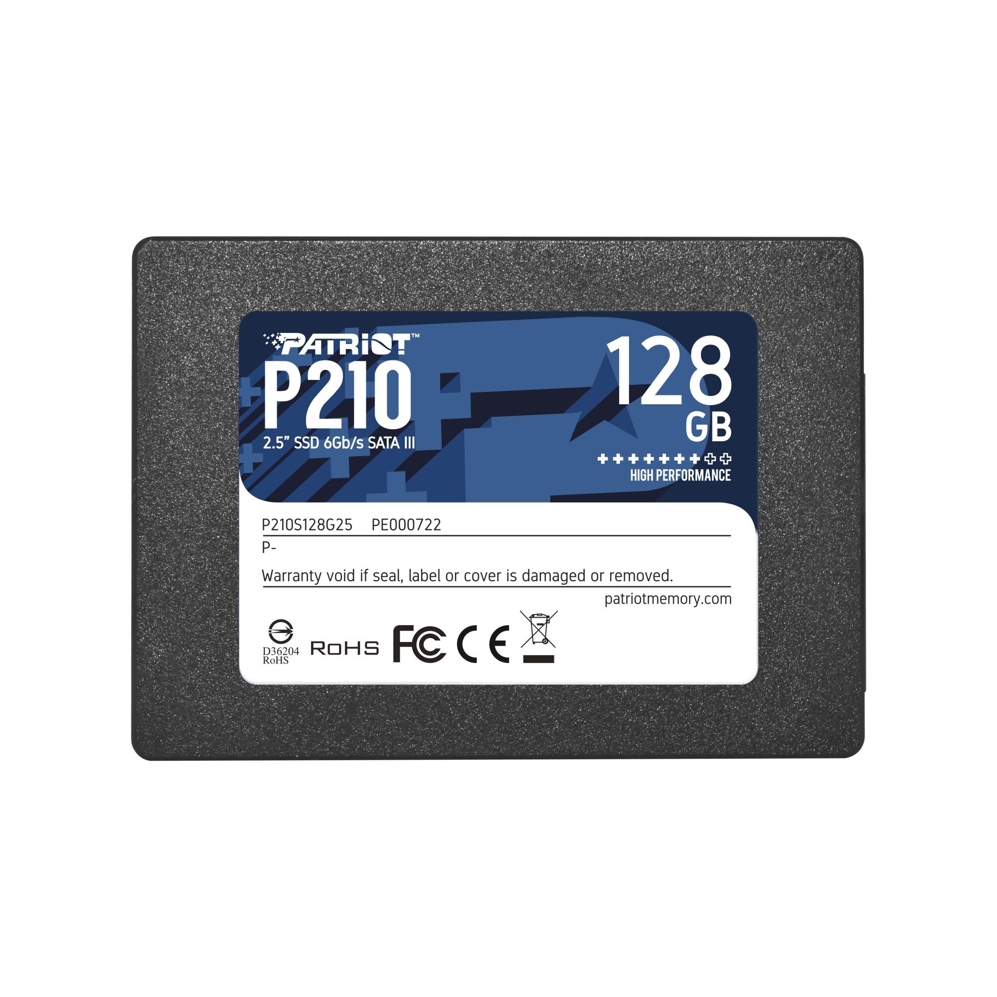 SSD Patriot P210, SATA III, 2.5 , 128 GB, Negru