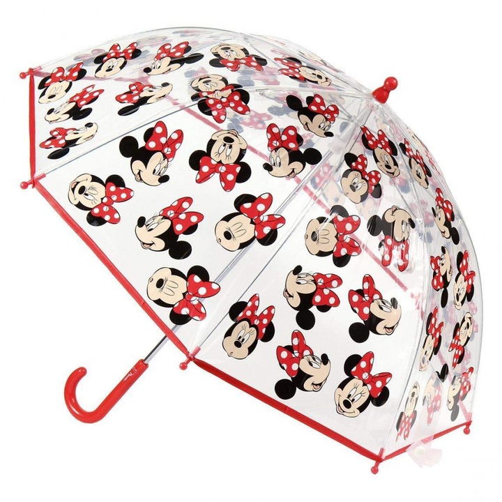 Детски чадър, Javoli, модел Disney Minnie, PVC, 66 см, Многоцветен