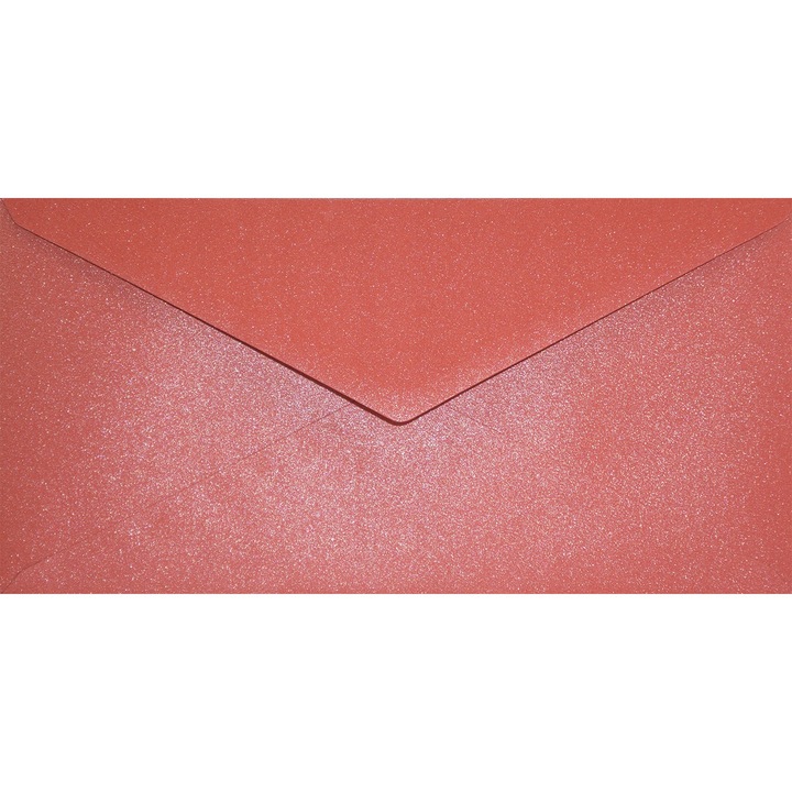 Комплект 25 метални декоративни плика DL, 11x22 Aster Metallic Ruby red, 120g