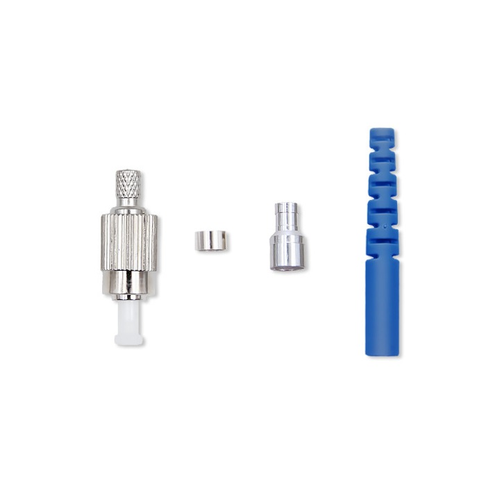 Set 200 conectori fibra optica, Qoltec, FC/PC, 3.0 mm, Albastru/Argintiu