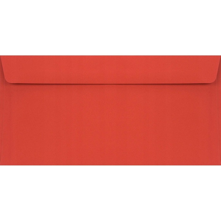 Set de plicuri decorative in culori, Netuno, Burano, DL, 110x220mm, Banda detasabila, 90g/m2, Hartie, rosu, 25 buc