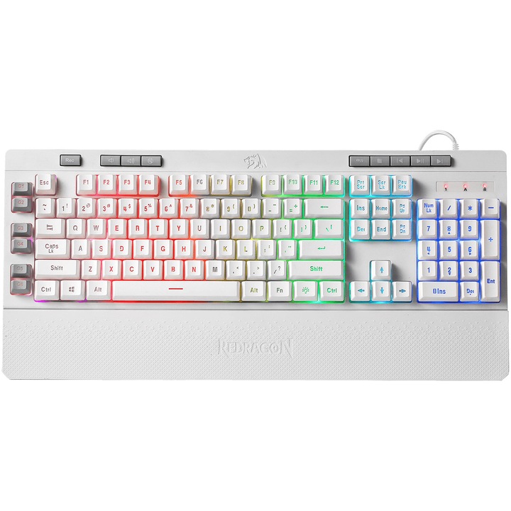 Tastatura gaming Redragon Shiva K512, true RGB backlight, alb