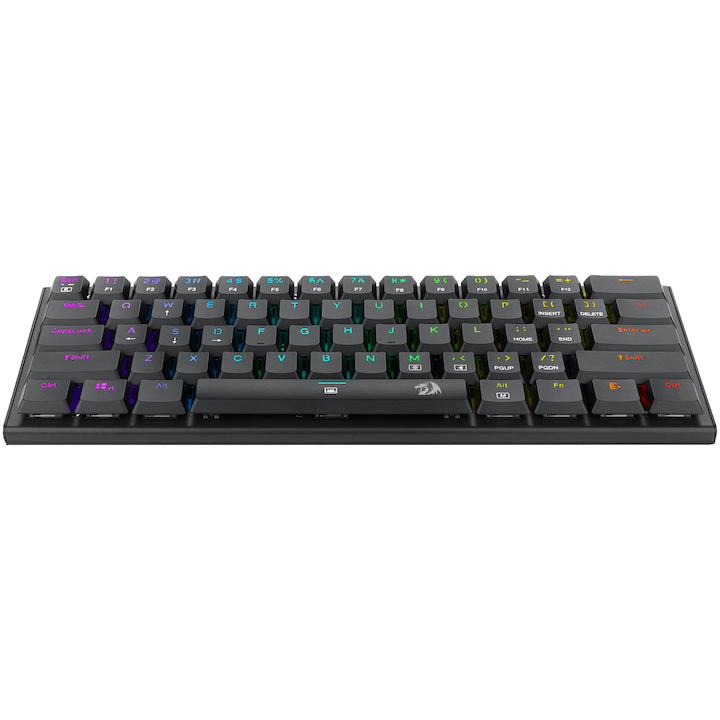 Tastatura mecanica gaming Redragon Anvia TKL K614 RGB, low profile red switches, USB type-C