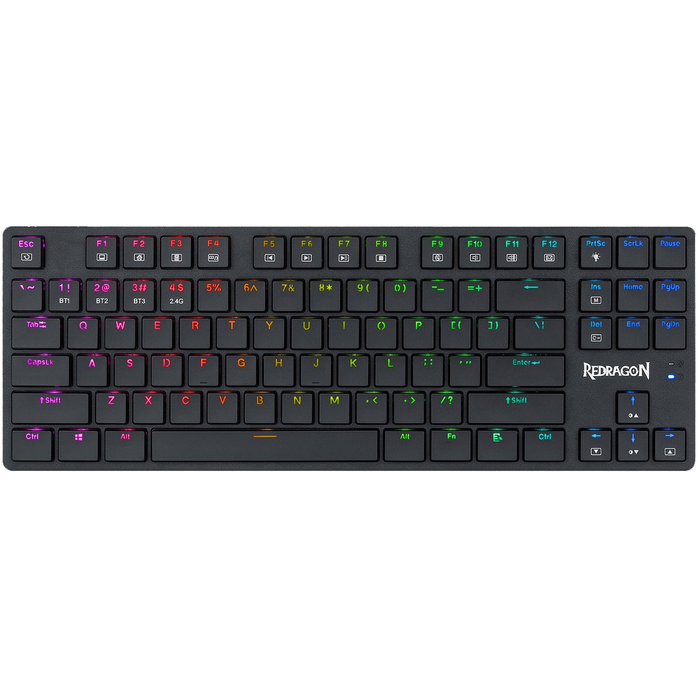 Tastatura mecanica gaming Redragon Anubis TKL K539 RGB, negru, low brown switches, 5.0 bluetooth/2.4 Ghz/wired, USB type-C