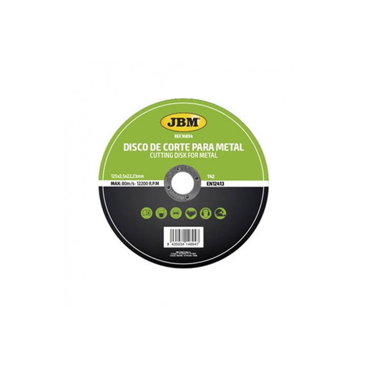 Disc pentru taiere si debitare metal JBM 45127, 125 x 2.5 mm, T42