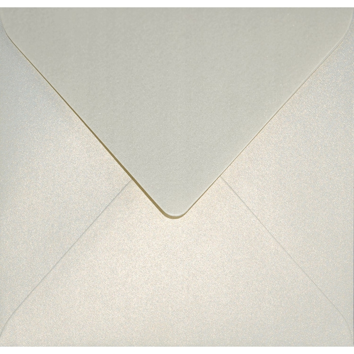 Set de plicuri decorative metalizate patrate, Netuno, Aster Metallic, K4, 153x153mm, Lipire umeda, V-tip, 120g/m2, Hartie, vanilie, 500 buc