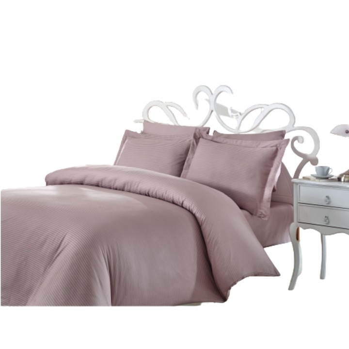 Спално бельо Caressa Antique Rose, 2 лица, памучна материя, лилав цвят, 4 бр