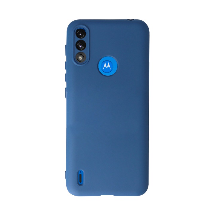 Калъф Safe Flex, съвместим с Motorola Moto E7 Power/ E7i Power, Fonix Command, Тънък гъвкав дизайн, Вътрешна облицовка с микрофибър, Антишок, Мек силикон, Текстура с матово/гладко покритие, Незалепващо покритие, Син