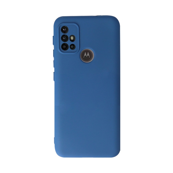 Калъф Safe Flex, съвместим с Motorola Moto G10, дистанционно управление Fonix, тънък гъвкав дизайн, вътрешна облицовка с микрофибър, антишок, мек силикон, текстура с матово/гладко покритие, незалепващо покритие, син