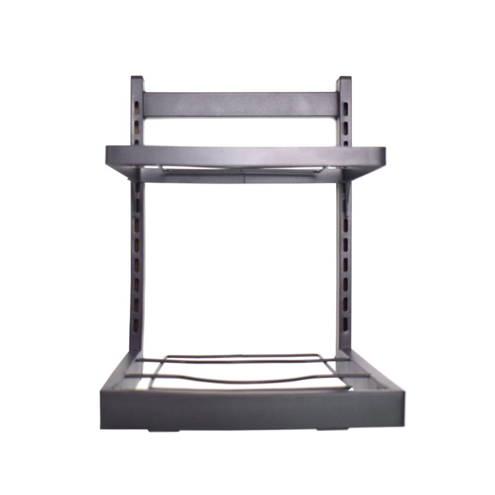 Raft metalic ajustabil, 2 polite, Naimeed D4450, Negru, 27x23x30.5 cm