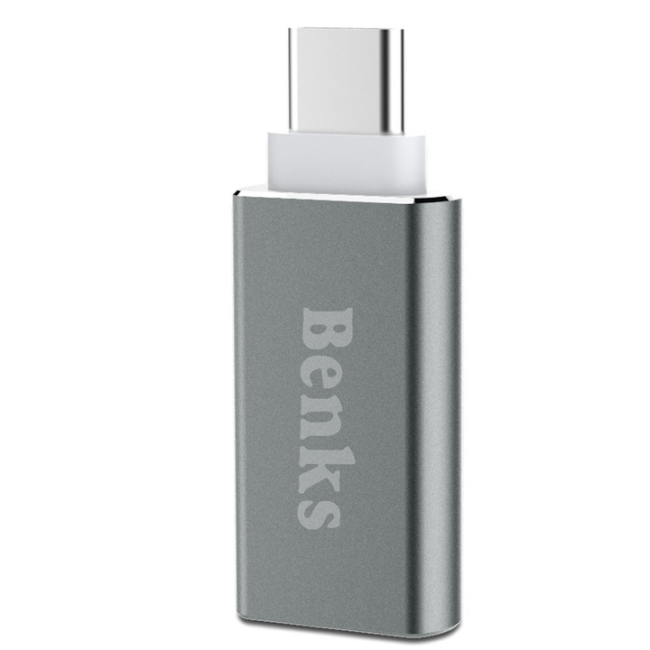 Адаптер Benks USB-C към USB 3.0, Сив