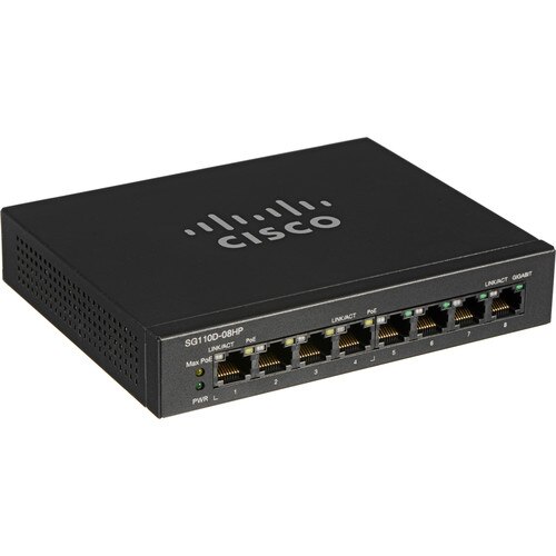 Switch Cisco SG110D-08HP, 8 x 10/100/1000 Mbps, Gigabit, PoE