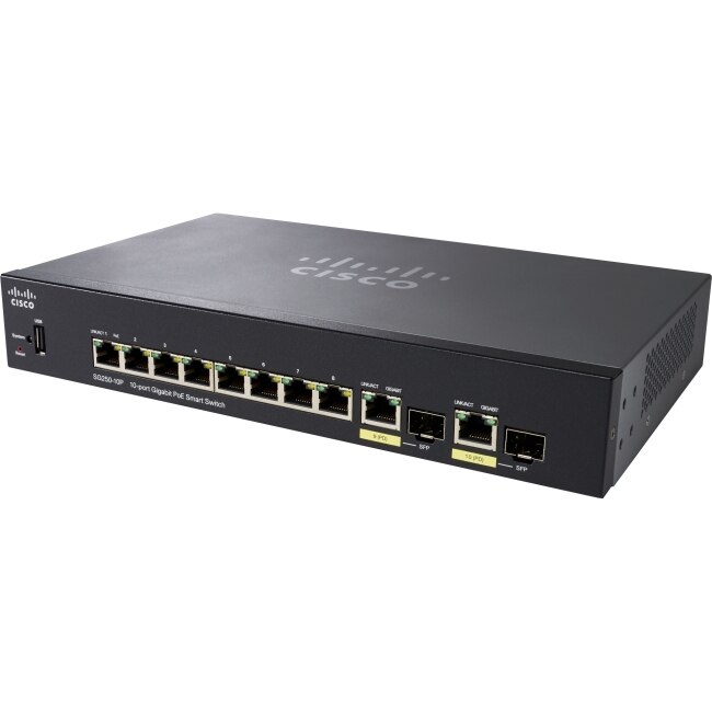 Switch Cisco SG250-10P, 10 x 10/100/1000 Mbps, Gigabit